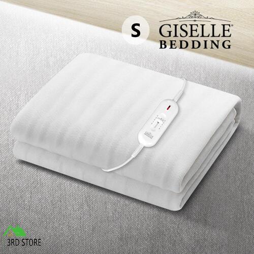 Giselle Electric Blanket Single Fully Fitted Heated Polyester Pad Warm Washable