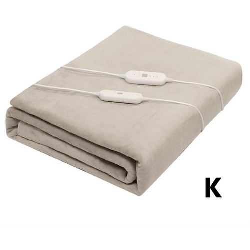 Electric Blanket Winter Warm Soft Velvet Heated Under Pads Fully Fitted KING