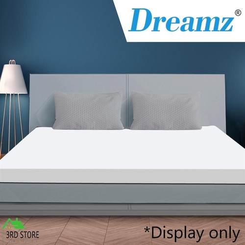 DreamZ 7cm Thickness Memory Foam Mattress Topper with Polyester Underlayy Cover in King Size