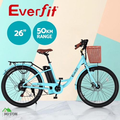 Phoenix 26" Electric Bike City Bicycle eBike e-Bike Commuter w/ Battery BL