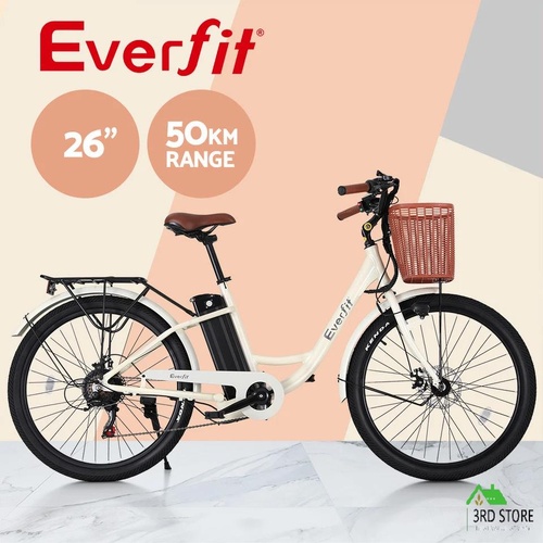 Everfit 26" Electric Bike City Bicycle eBike e-Bike Urban Commuter w/ Battery WH
