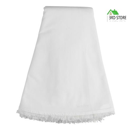 Ecology Cotton Tableware Elegant Fray Dining Round Tablecloth 180cm White