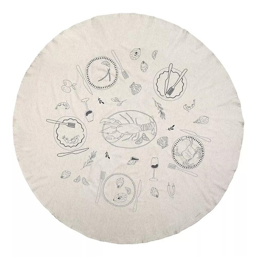 Ecology Cotton/Linen Tableware Dining Feast Round Table Napkin 180cm Flax