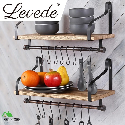 Levede Floating Shelf Brackets Wall Shelves Mount Display Rack Storage Hook