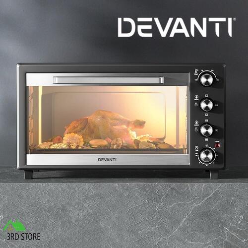 Devanti Convection Oven 45L Electric Cooker Bake Rotisserie Grill Accessories