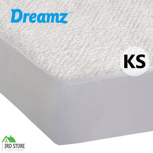 DreamZ Fully Fitted Waterproof Mattress Protector w/ Bamboo Fibre Cover KS