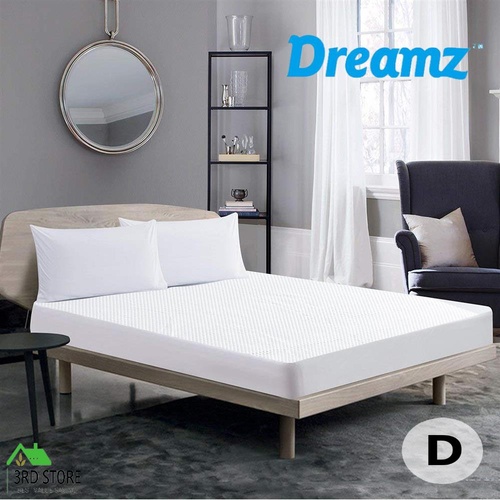 DreamZ Fully Fitted Waterproof Mattress Protector with Cool Zone Technology in Double Size