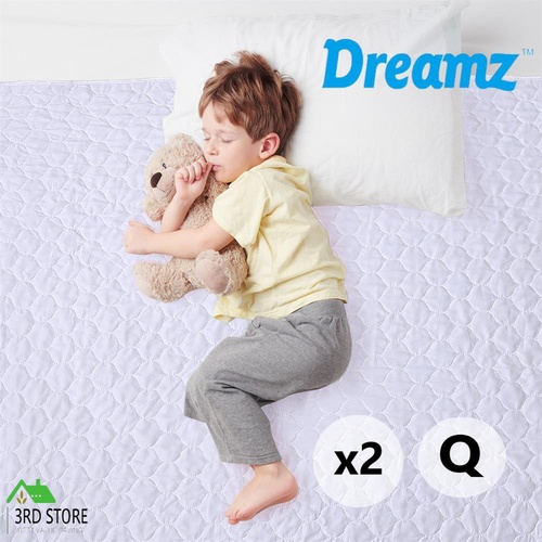 DreamZ Bed Pad Waterproof Protector Absorbent Incontinence Underpad Queen x2