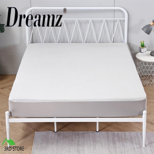 DreamZ Double 137x188x35cm 100% Cotton Stripe Waterproof Mattress Protector