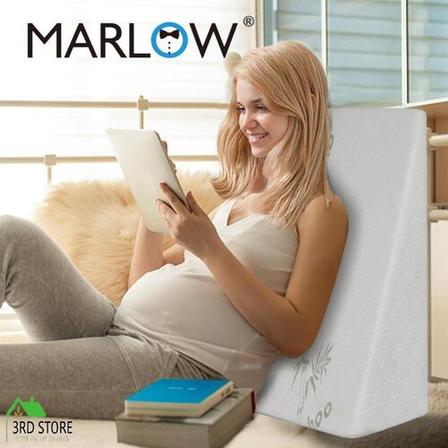 DreamZ Bedding Wedge Pillow Memory Foam Cushion Back Neck Support Bamboo Cover 19cm