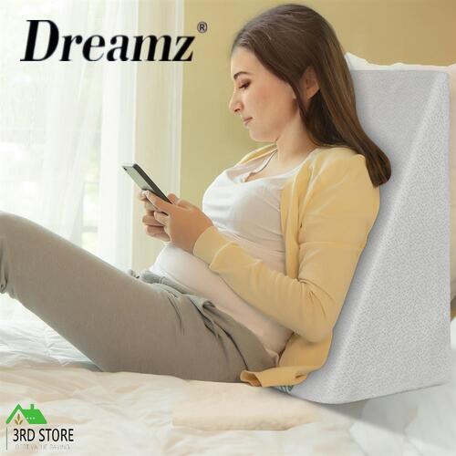 DreamZ Bedding Wedge Pillow Memory Foam Cushion Back Neck Support Bamboo Cover 30cm