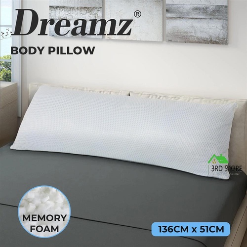 Dreamz Full Body Long Pillow Memory Foam Soft Maternity Pregnancy Nursing Cover