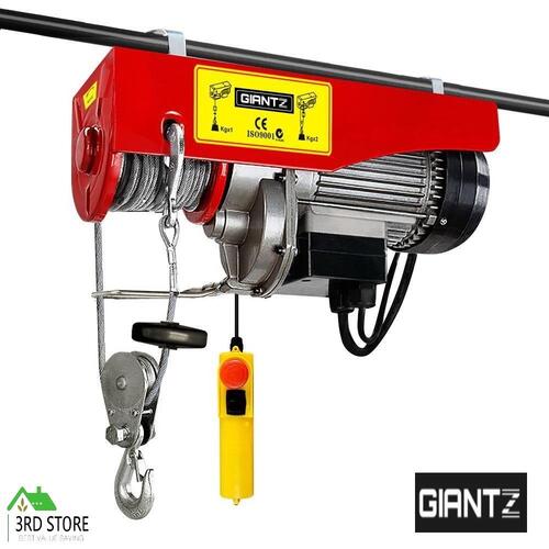 Giantz Electric Hoist Winch 250KG Rope Tool Remote Chain Lifting Cable 18M