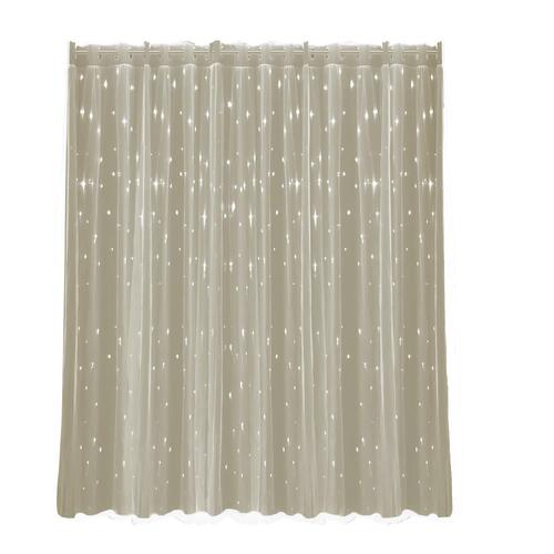 1 Pc 140x180cm Blockout Curtain with Tulle Overlay in Cannoli Cream Colour