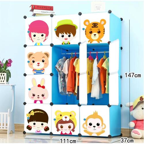 12-Cube Wardrobe Baby Dresser with Doors