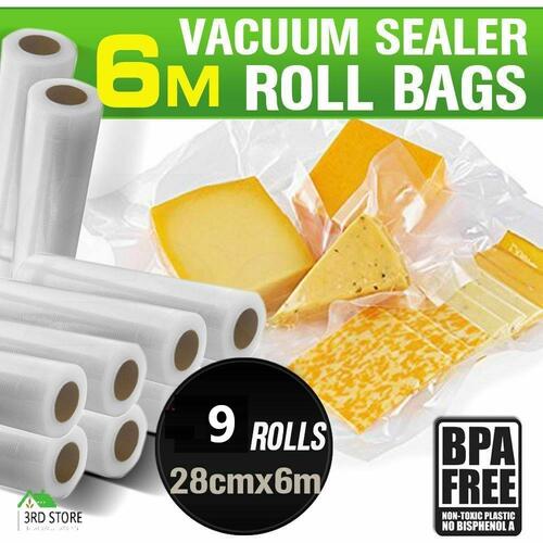 10 Rolls 6Mx28cm Vacuum Food Sealer Storage Bags