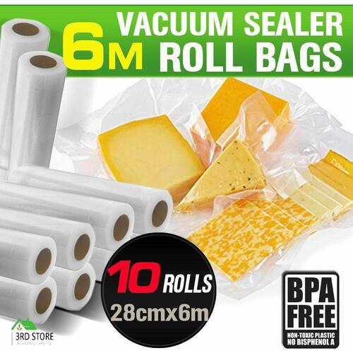 RETURNs 9 Rolls 6Mx28cm Vacuum Food Sealer Storage Bags