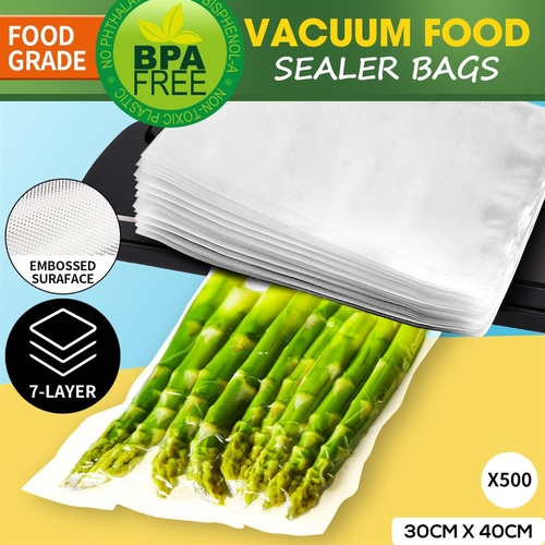 500 Pcs 30x40cm Commercial Grade Vacuum Food Sealing Bags Precut Freezer Food