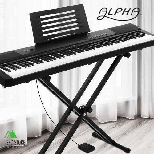 Alpha 88 Keys Digital Piano Keyboard Electronic Electric Keyboards + Stand