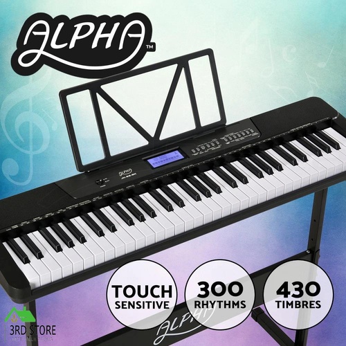 Alpha 61 Keys Electronic Keyboard Digital Piano Touch Sensitive Beginner Gift