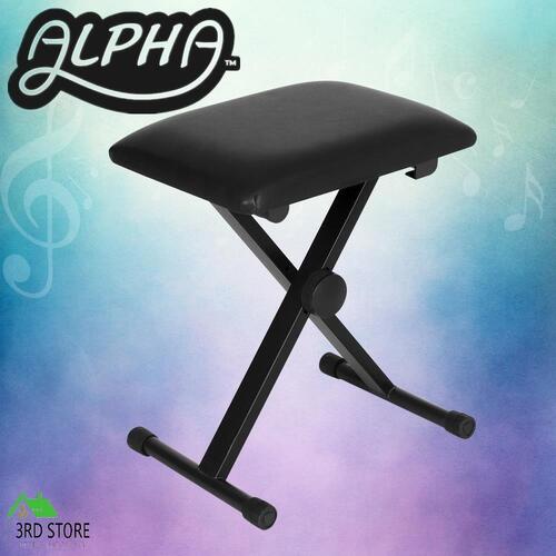 Alpha Piano Stool Adjustable Height Keyboard Seat Portable Bench Chair Black