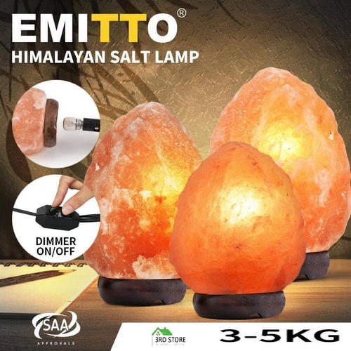 3-5 kg Himalayan Salt Lamp Rock Crystal Natural Light Dimmer Switch Cord Globes