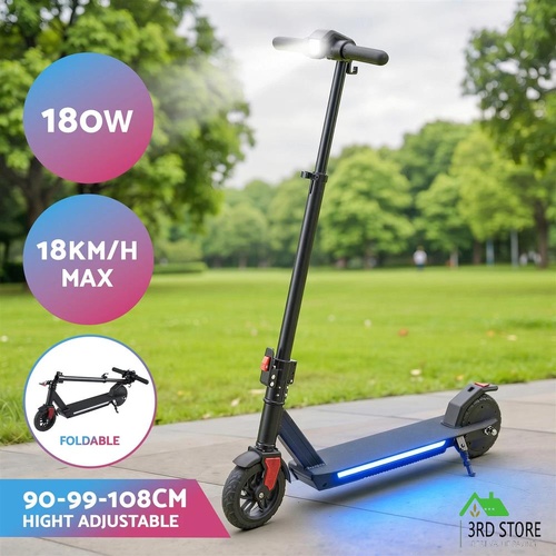 Electric Scooter 180W 18KM/H Foldable Height Adjustable Riding Commuter Teens