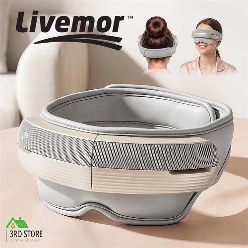 Livemor Eye Head Massager with Heat Eye Massager Air Compression Bluetooth Music