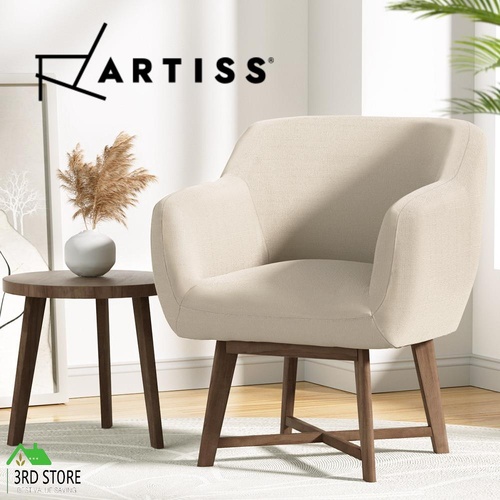 Artiss Tub Chair Armchair Solid Lounge Armchairs Single Sofa Accent Fabric Retro