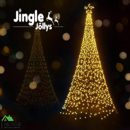 Jingle Jollys Solar Christmas Tree 3.6M LED Xmas Tree 8 Light Modes Warm White