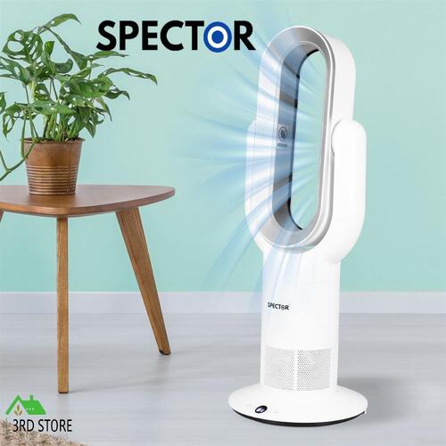 Spector Bladeless Electric Fan Cooler 2 In 1 Air Cool Sleep Timer Remote Control