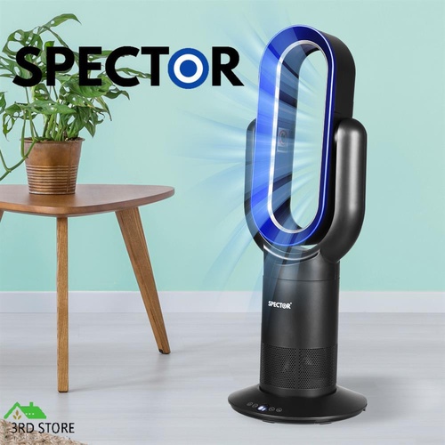 Spector Bladeless Electric Fan Cooler Heater Air Cool Sleep Timer Remote Control