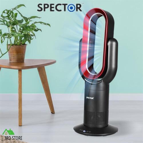 Spector Bladeless Electric Fan Cooler Heater Air Cool Sleep Timer Remote Control