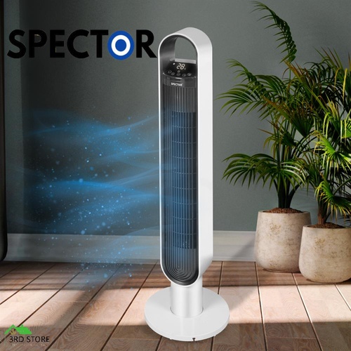 Spector Tower Fan Portable Oscillating Remote Control LED Display Timer Ionizer