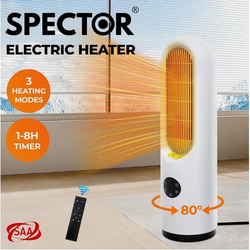 Spector Portable Electric Heater Fan 1200W Fast Heating Hot Air Home Office