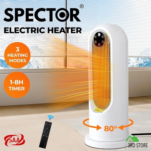 Spector Electric Portable Space Heater Fan 1200W Quiet Efficient Fast Heating