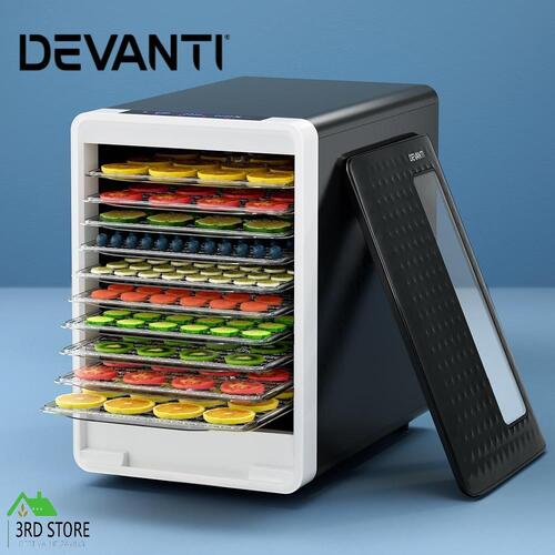 Devanti Food Dehydrator Fruit Meat Dryer Beef Jerky Maker Food Reserver 10 Trays