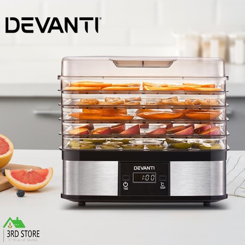 RETURNs Devanti 5 Trays Food Dehydrators Commercial Fruit Dehydrator Dryer Jerky Maker