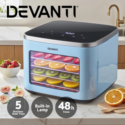 RETURNs Devanti 5 Trays Food Dehydrator Stainless Steel Trays Fruit Jerky Dryer Mini