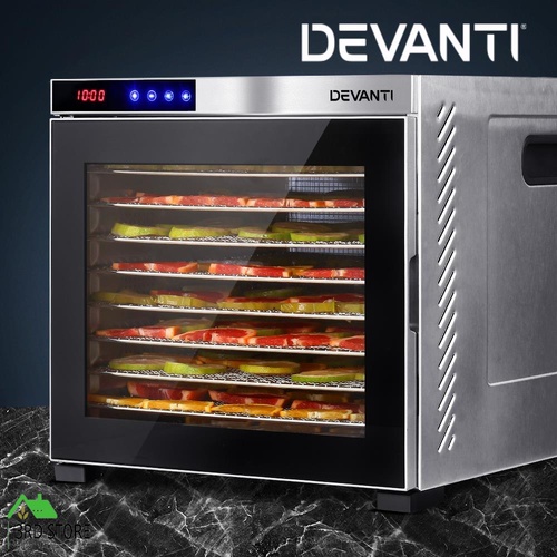 Devanti Food Dehydrators Commercial Beef Jerky Dehydrator Stainless Steel Dryer