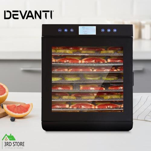 RETURNs Devanti Food Dehydrators Stainless Steel Jerky Dehydrator Fruit Dryer 10 Trays