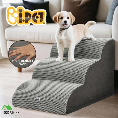 i.Pet Dog Ramp Steps Foam 3 Tier Pet Stairs For Bed Sofa Car Portable Indoor