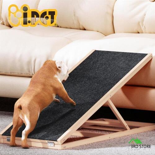 i.Pet Dog Ramp Adjustable Height Steps For Bed Sofa Car Foldable Non-slip 100cm