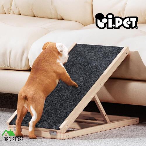 i.Pet Dog Ramp Steps Adjustable Height For Bed Sofa Car Foldable Stairs Non-slip