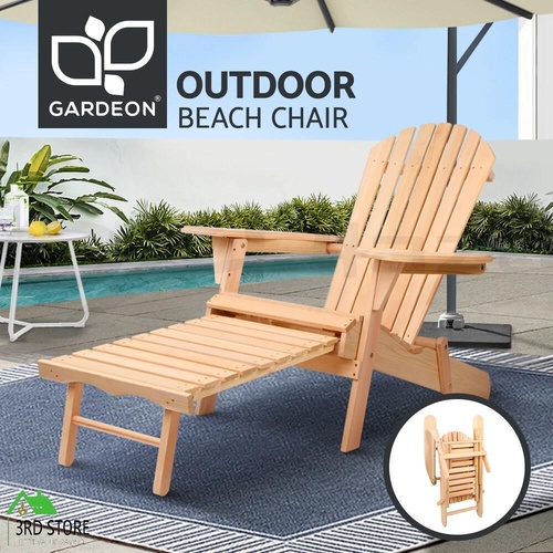 Gardeon Outdoor Sun Lounge Beach Chairs Patio Furniture Wooden Adirondack Garden