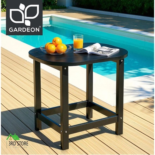 Gardeon Outdoor Coffee Side Table HDPE Desk Patio Furniture Camping Garden Black