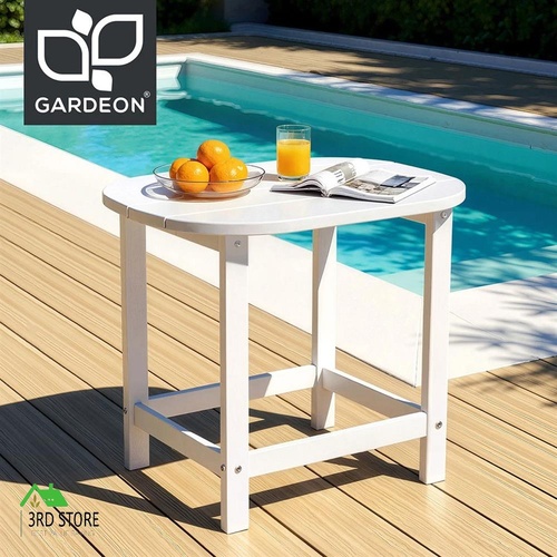 Gardeon Outdoor Coffee Side Table HDPE Desk Patio Furniture Camping Garden White