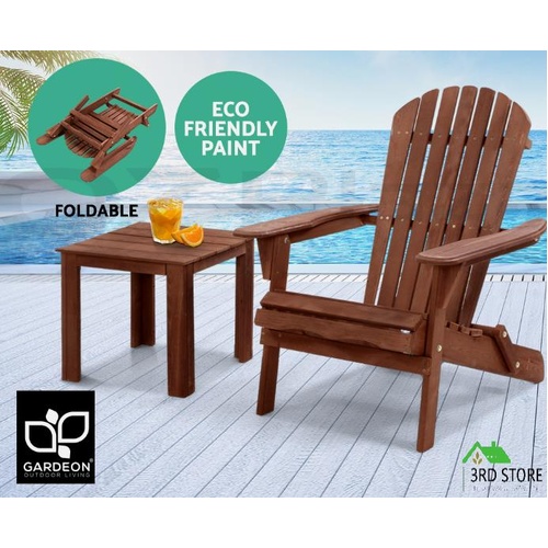 Gardeon Outdoor Furniture Beach Chairs Table Chair Lounge Wooden Patio Garden