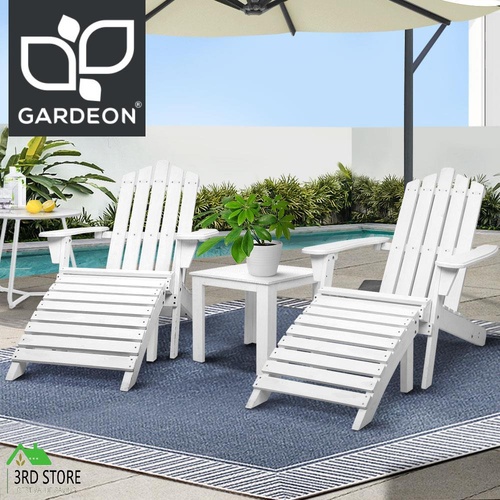 Gardeon Outdoor Sun Lounge Beach Chairs Table Setting Wooden Adirondack Patio