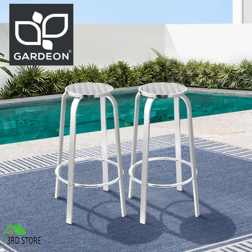 Gardeon Outdoor Bar Stools Patio Furniture Indoor Bistro Kitchen Aluminum x2